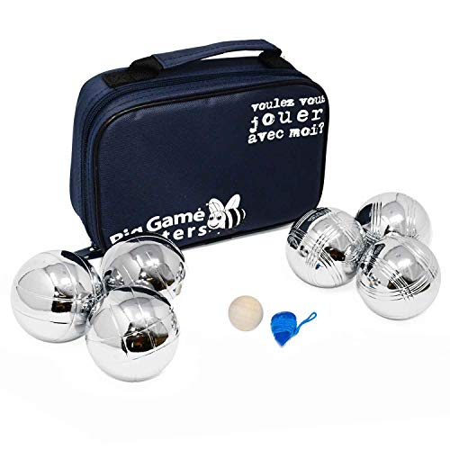 Big Game Hunters Jeu de 6 Boules de Pétanque avec Une Protection Antirouille - 3 Boules de Chaque Motif Gravés dans Un Sac en Toile