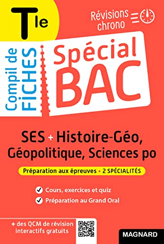 Spécial Bac Compil de Fiches SES-Histoire-Géo-Géopolitique-Sciences Po Tle Bac 2023: Tout le programme des 2 spécialités en 114 fiches visuelles