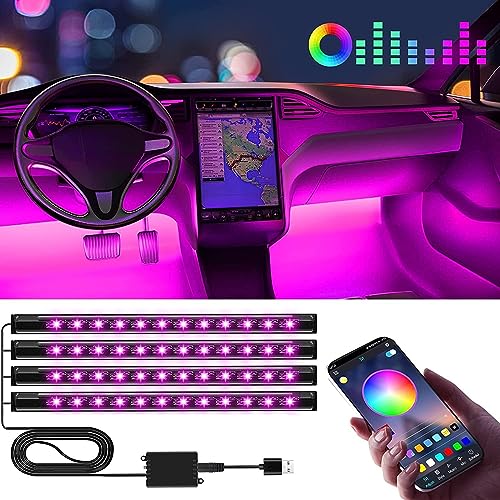 Winzwon Éclairage Intérieur de Voiture, Lampe LED Accessoire Voiture, Cadeau Homme Maman Cadeau Fete des Grand Mere Femme,Car Accessories Contrôle APP (1)