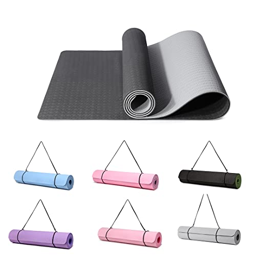 Good Nite Tapis de Yoga de Gymnastique de Exercice Fitness Tapis Fitness Antidérapant de Sport de Pilates avec Sangle de Transport 183 x 61 x 0,6 cm