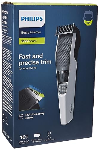 Philips Beard Trimmer Série 3000, Tondeuse Barbe avec Technologie Lift & Trim (Modèle BT3206/14)