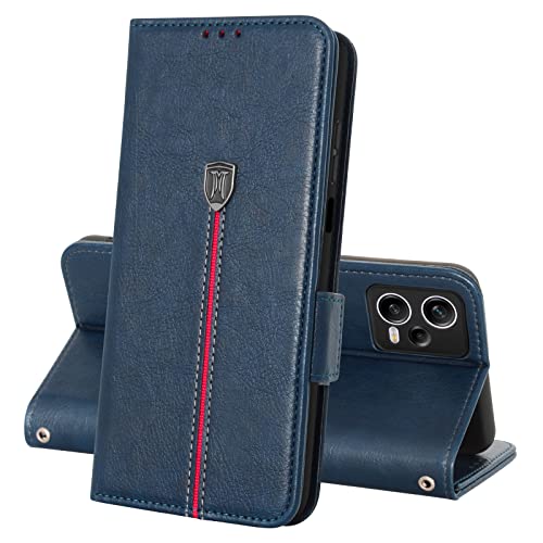 Coque pour Xiaomi Redmi Note 12 Pro 5G, Rabat Portefeuille Cuir Etui, Magnétique Silicone TPU Bumper Housse, Porte Cartes avec Support Pochette Cover, Antichoc Case pour Redmi Note 12 Pro 5G Bleu