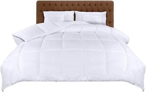 Utopia Bedding Couette 240 x 260 cm, Couette légère avec Rembourrage en Polyester pour 4 Saisons, Microfibre 2 Personnes (Blanc)