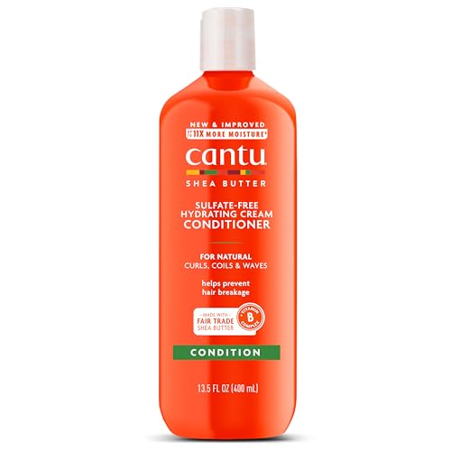 CANTU - Revitalisant hydratant au beurre de karité - Revitalisant sans sulfate pour cheveux bouclés et texturés - Lot de 1 (1 x 400 ml), l'emballage peut différer