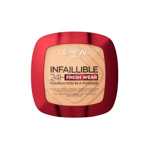 L'Oréal Paris - Fond de Teint Poudre Longue Tenue - Waterproof - Infaillible 24H Fresh Wear - Teinte : Sable Doré (200) - 9 g