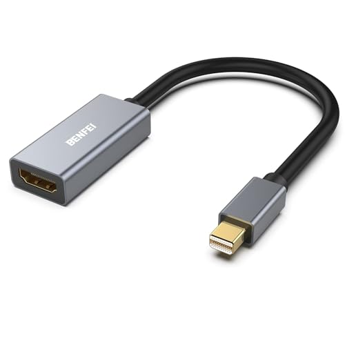 BENFEI Adaptateur Mini DisplayPort(Thunderbolt) vers HDMI pour MacBook Air/Pro, Microsoft Surface Pro/Dock, Moniteur, projecteur et Plus, Gris