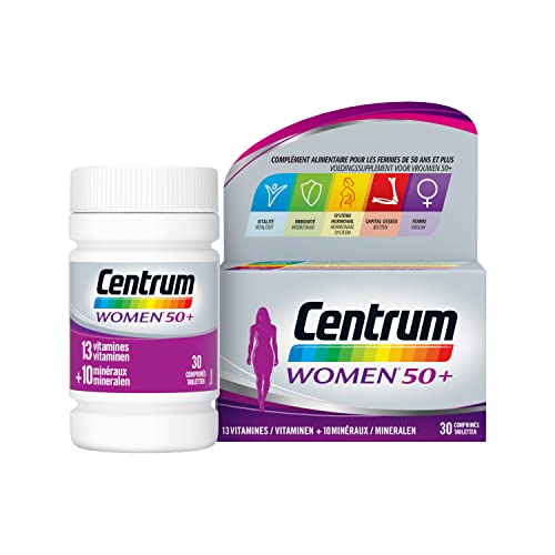 Centrum Women 50+ multivitamines femme, Complément Alimentaire, Pour Femmes De 50 Ans et Plus, 30 comprimés