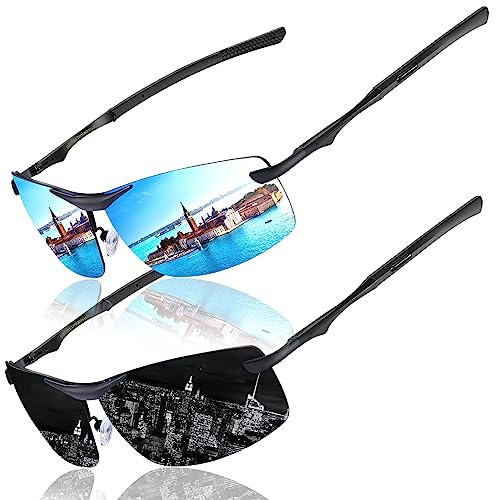 Perfectmiaoxuan Lunettes de Soleil Homme Pilote Polarisées Pour Conduite pêche randonnée Sommer Vacances Ultralégères incassable Cadres métalliques Lunettes Anti-UV anti eblouissement