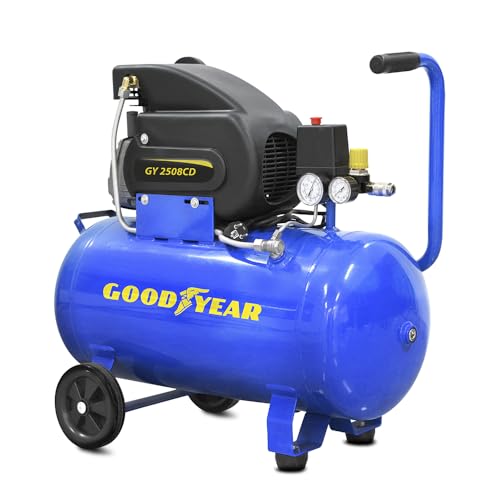 GOODYEAR - Compresseur d'air 50L 230V 8 bar 115 PSI Débit max 210 L/min Silencieux