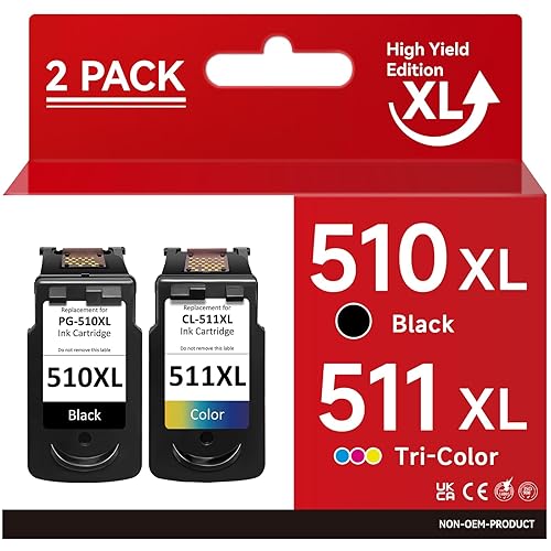 ATOPINK 510 511 XL Cartouches d'encre Remanufacturées pour Cartouches Canon PG-510 CL-511 Noir et Couleur, Canon PG-510XL CL-511XL pour Pixma MP280 MP495 MP230 MP250 iP2700 MP252 MP270 MP240 MP490