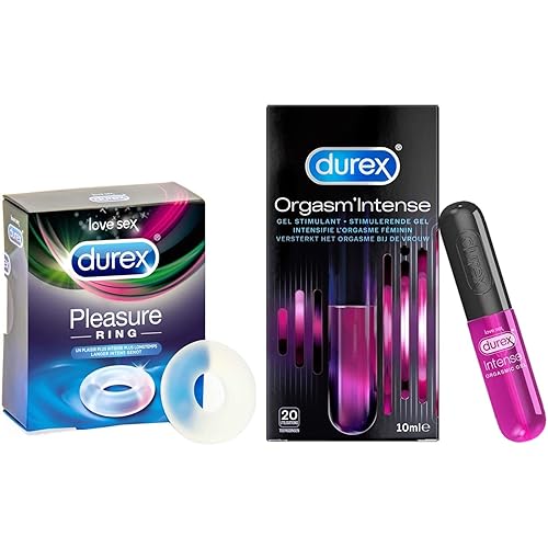 Durex Coffret Coquin Sex Toy Saint Valentin - Anneau Pleasure Ring et Gel stimulant Orgasm'Intense - 10ml