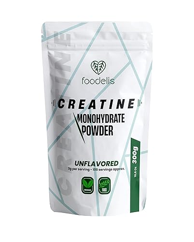 100% creatine monohydrate poudre | 300g | 100 doses | créatine | Non aromatisée | Augmentation des performances physiques et de la force musculaire | Comprend un distributeur | Haute solubilité