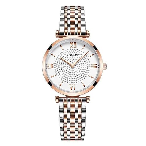 Basfur Montre-Bracelet pour Femme, Montre pour Femme de Style Professionnel, Montre à Quartz analogique pour Femme avec Bracelet en Acier Inoxydable