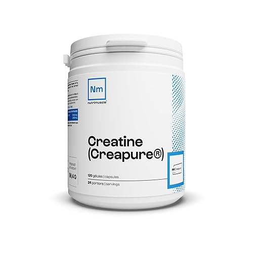 Créatine 100% Pure | Créatine monohydrate Creapure® • Prise Masse Musculaire& Force • Musculation Homme • Complément Idéal à la Whey Protéine | Nutrimuscle | 120 Gélules