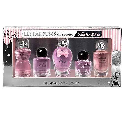 Charrier Parfums Les Parfums de France, Collection Fashion, Coffret de 5 Eau de Parfums Miniatures, 49,7 ml