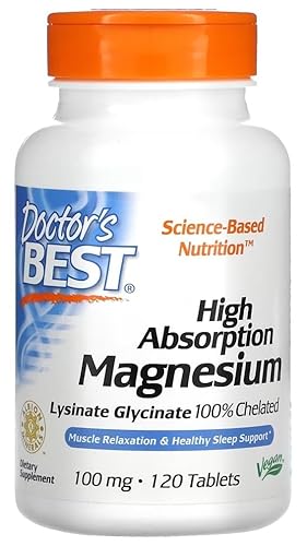 Doctor's Best - Magnésium à haute absorption | 100mg - 120 comprimés