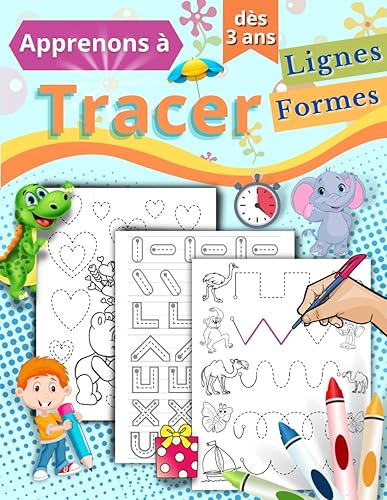 Apprenons à Tracer: Lignes et Formes: Cahier de graphisme pour les enfants dès 3 ans. Activités au tracé pour s'entraîner aux tout-petits à bien tenir leur stylo