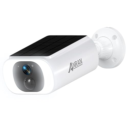 ANRAN 2K Caméra Surveillance WiFi, Panneau Solaire Intégré, Caméra IP Batterie, Puissance illimitée, Spotlight & Vision Nocturne Couleur, Audio Bidirectionnel, Detection Humaine, Sirène d'alarme, C3