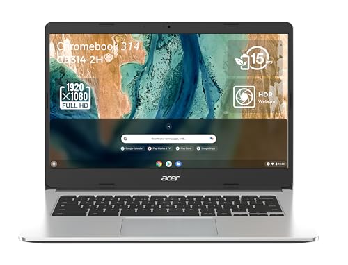 Acer Chromebook 314 CB314-2H-K6CV Ordinateur Portable 14'' HD, PC Portable (MTK MT8183, RAM 8 Go DDR4X, 64 Go eMMC, Arm Mali-G72 MP3, Chrome OS) - Clavier AZERTY, Laptop Gris