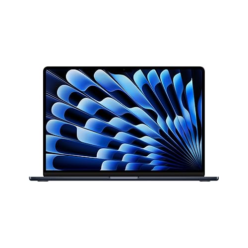 Apple Portable MacBook Air 15 Pouces avec Puce M3 : écran Liquid Retina 15,3 Pouces, 16 Go de mémoire unifiée, 256 Go de Stockage SSD, Clavier rétroéclairé, caméra FaceTime HD 1080p. Minuit