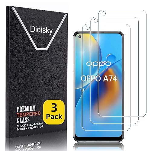 Didisky Lot de 3 Protecteur Verre Trempé pour OPPO A95 5G, OPPO A74 4G, Film Protection écran, dureté 9H, Pas de Bulles, Haute définition