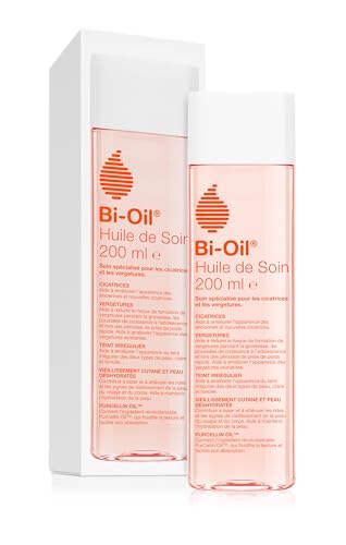 Bi-Oil Huile de Soin Pour la Peau - Soin Spécialisé pour les Vergetures, Cicatrices, Peau Sèche et Teint Irrégulier - 1 x 200 ml