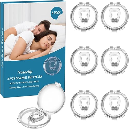 Anti Ronflement Dilatateur Nasal, 6 PCS Silicone Magnétique Clip Nasal Pince Ronflement Réutilisable Prévenir l'apnée intermittente,améliorer la qualité du sommeil, empêcher le ronflement