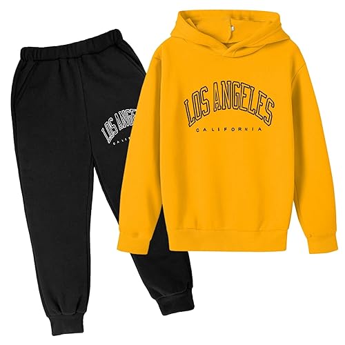 Enfants Enfants Casual Lettre Imprimé Manches Longues Sweat à Capuche Pull Sweatshirt Survêtement Jogging Pantalon de Jogging Unisexe 2 PC Ensemble de survêtement Enfants Garçons