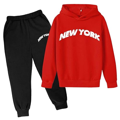 Ensembles Jogging Enfant - Ensemble de vêtements unisexe sweat à capuche et pantalon de sport Sweat avec pantalon jogging Imprimé Lettre Ensemble Survêtement de sport Âges de 18 mois à 8 ans