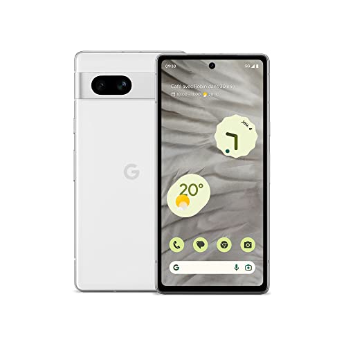 Google Pixel 7a – Smartphone Android 5G débloqué avec Objectif Grand Angle et 24 Heures d'autonomie – Neige