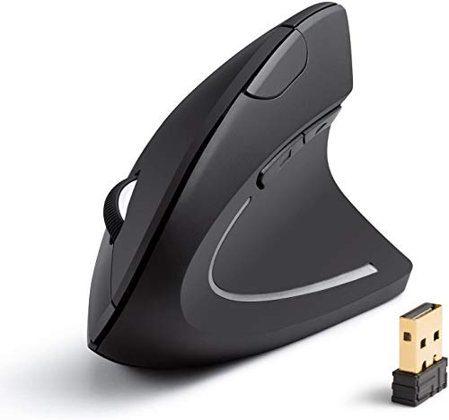 Anker Souris Ergonomique Verticale USB Sans Fil 2.4G avec 3 Niveaux DPI ajustables 800 / 1200 / 1600 et 5 Contrôles Latéraux