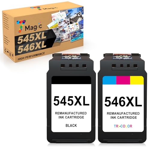 7Magic PG-545XL CL-546XL Remplacement pour Cartouche Canon 545-546 pour Cartouche Encre Canon 545 et 546 XL pour Canon Pixma TS3450 TS3350 TS3150 TR4550 TR4650 MG2550S MG3050 MX495 (Noir, Couleur)