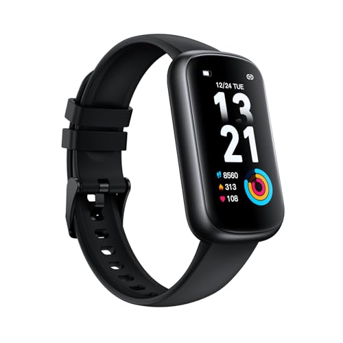 BOALZETD Montre Connectée Femme Homme, Montre Sport avec Podometre, Calories, Etanche 3ATM, Bracelet Connecté avec Cardiofrequencemetre/SpO2/Sommeil, Notification, Smartwatch pour Android iOS (Noir)