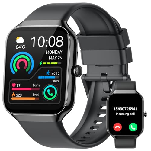 Montre Connectée Homme Femme, 1.96"HD Smartwatch avec Appel Bluetooth, 113+Sportifs Montre Sport Podometre Sommeil Moniteur Cardiofrequencemetre SpO2, Montre Intelligente Etanche IP68 pour Android/iOS